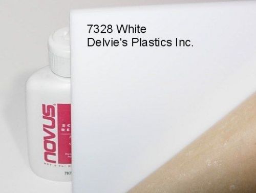 2 Sheet 1/8&#034; 7328 White Cell Cast Acrylic Sheet  12&#034; x 12&#034;