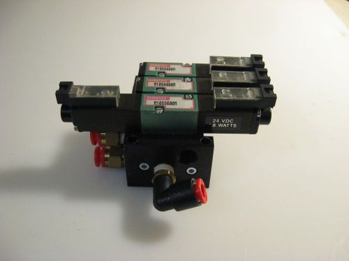 (wd) numatics solenoid valve assembly, manifold w/ 1  m10ss600m, &amp; 2 m10sa400m for sale