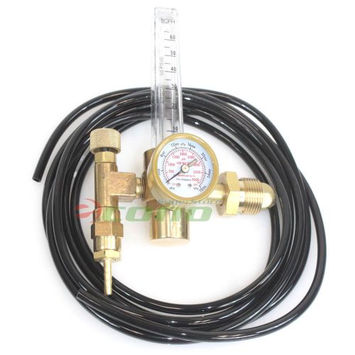 Argon co2 cga580 flow meter welding weld gas regulator gauge tig mig w/ 12&#039; hose for sale