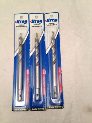 Kreg Hex Shank Pocket-Hole Drill Bit Set of 3