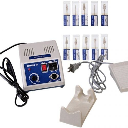 35k rpm marathon dental lab electric polishing micromotor n3 + 10 carbide burs for sale