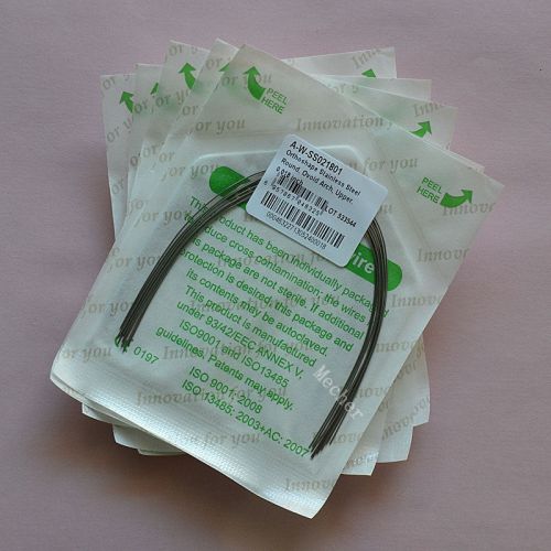 Dental Orthodontic Stainless steel  Arch Wires Ovoid 5bags 50Pcs  0.018&#034; Upper