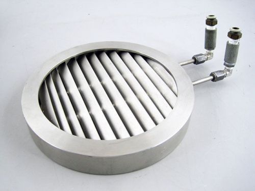 VACUUM HEATING COOLING ELEMENT WITH FINS IN A CIRCULAR ENCLOSURE PIPE PIPING