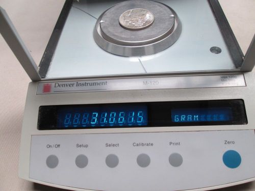 DENVER INSTRUMENTS M-120 DIGITAL LAB SCALE 120g  WORKS GREAT!