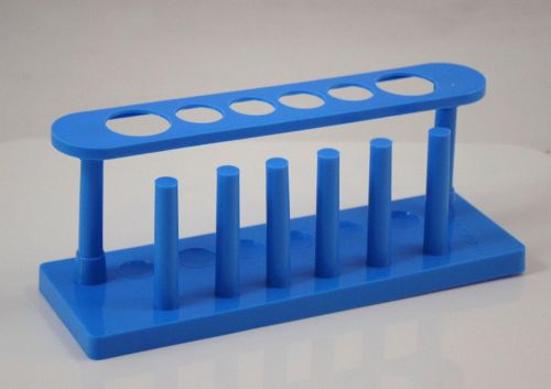 6 Place Plastic Blue Test Tube Rack - 2 Large 4 Small