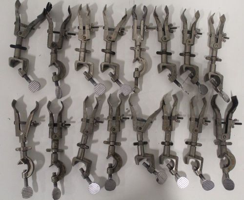 Lot of (16) Fisher Castaloy-R Adjustable Glass Rod Stand Clamp Holder for Lab 16