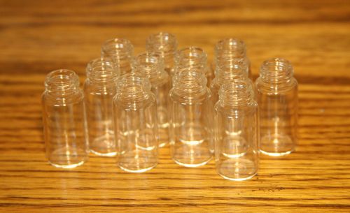 LOT OF 12 TINY 7MM GLASS VIALS