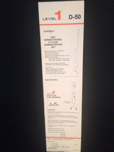 NEW SMITHS Level 1 D-50 Normothermic I.V. Fluid Administration Set Exp. 2009