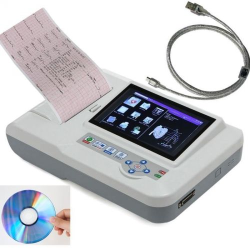 2015 portable digital 6-channel electrocardiograph ce ecg ekg machine + software for sale