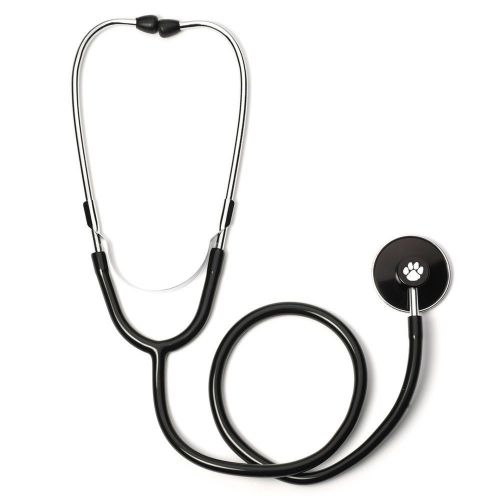 Black Single Head Stethoscope with Animal Paw Print