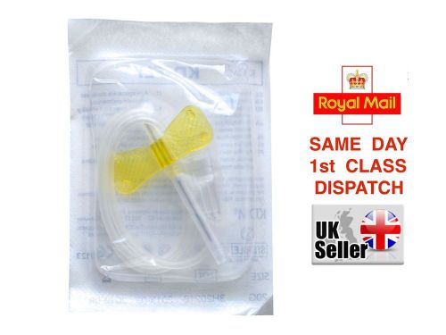1 50 100 butterfly cannula 20g 0.9x19 yellow wings ink fast free uk p&amp;p cheapest for sale