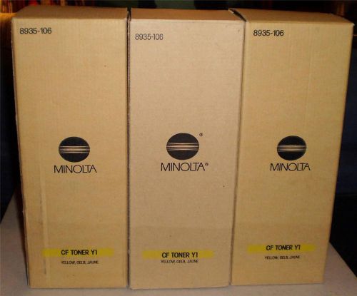 1 Lot of 3 MINOLTA OEM TONER FOR CF900 - 1-295GM SD YELLOW TONER (8935-106)