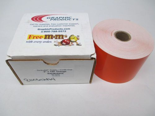 NEW DURALABEL 83-3009 ORANGE MIL VINYL TAPE 3 IN X 140 FT D291846