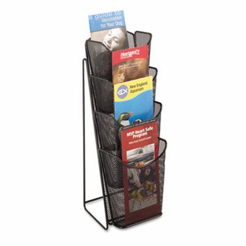 Safco Mesh Counter Display, 4 Compartments, Black (SAF5641BL)