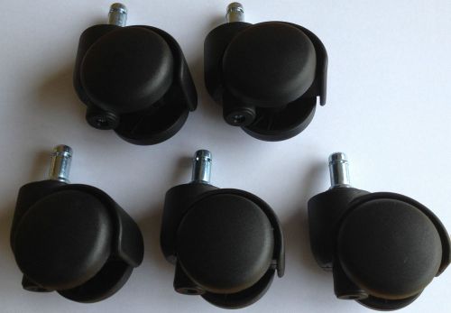 Office Chair Brake Loaded Castors for 5 Spoke Office Chair Base - Set of 5