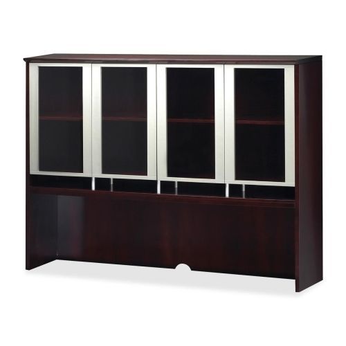 Napoli Series Assmbld Hutch w/Glass Doors, 72w x 15d x 50-1/2h, Mahogany