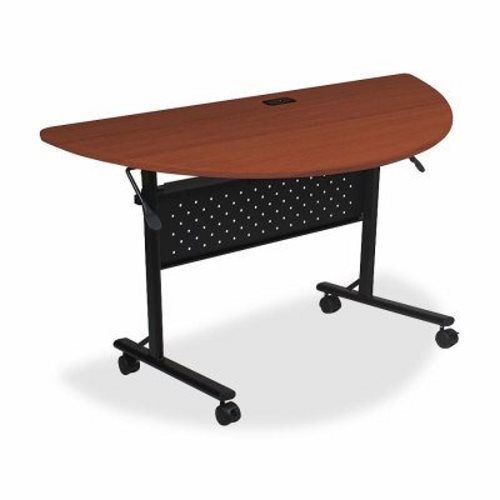 Lorell Flipper Table, 1/2 Round, 48&#034;x24&#034;x29-1/2&#034;, Cherry (LLR60665)