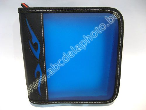 Etui/Wallet pour 28 CD/CD-ROM/DVD/DVD-ROM Tattoo bleu