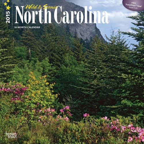 18-Month 2015 Wild &amp; Scenic NORTH CAROLINA Wall Calendar Wall NEW SEALED Nature