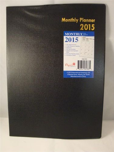 NEW BLACK 2015 MONTHLY PLANNER-CALENDAR-ORGANIZER-DESK APPOINTMENT