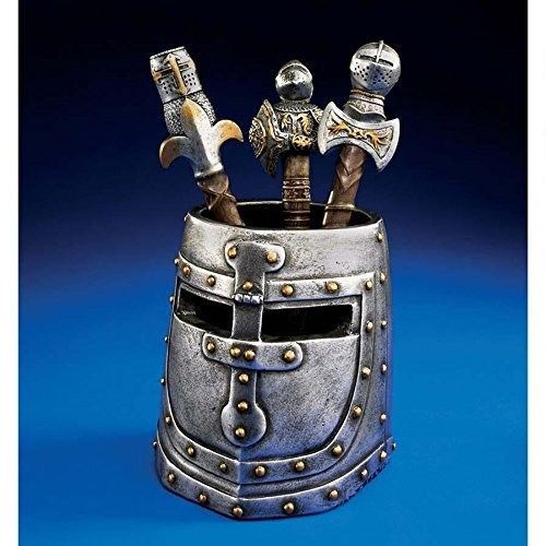 Design Toscano CL3614 Knight&#039;s Templar Helmet Desk Accessory in Two-Tone