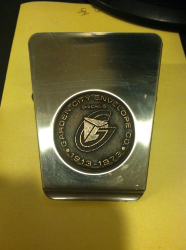 GARDEN CITY ENVELOPE CHICAGO VINTAGE JUMBO OVERSIZE STAINLESS METAL DESK CLIP