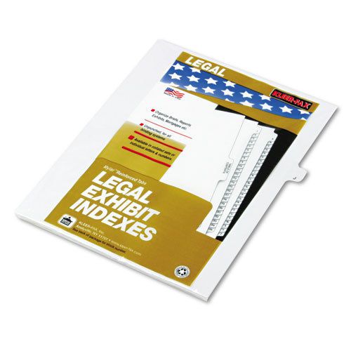 80000 Series Legal Exhibit Index Dividers, Side Tab, &#034;J&#034;, White, 25/Pack