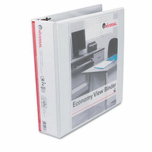 Universal Economy D-Ring Vinyl View Binder, 2&#034; Capacity, White (UNV20746)