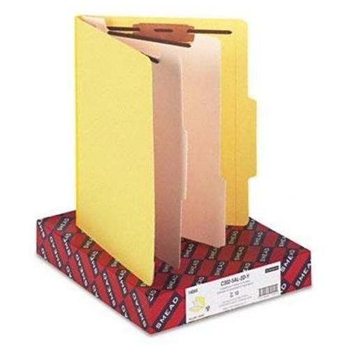 Smead 14004 Yellow Classification File Folders - Letter - 8.50&#034; X 11&#034; - 2&#034;