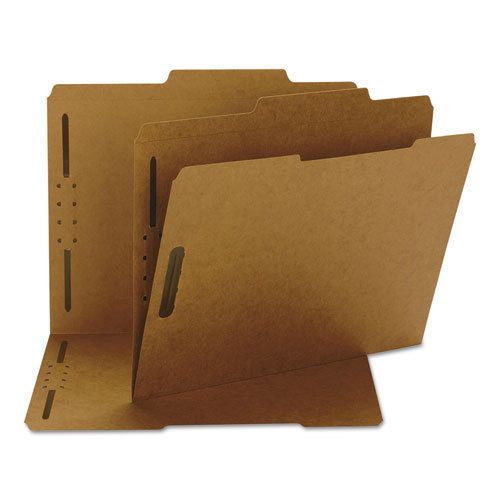 11 Point Kraft Folders, Two Fasteners, 2/5 Cut Top Tab, Letter, Brown, 50/Box