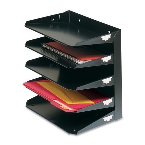 Steelmaster Multi-Tier Horizontal Letter Organizers, Five Tier, Steel, Black