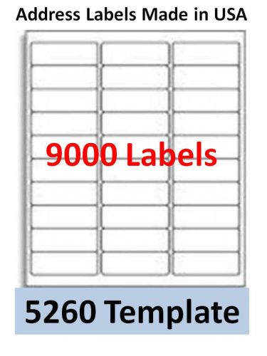 9000 Laser/Ink Jet Labels 30up Address Compatible with Avery 5260. 100 Sheets