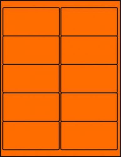 1000 Laser Labels 2 x 4&#034;  Fluorescent Orange  5163 Format 30/page