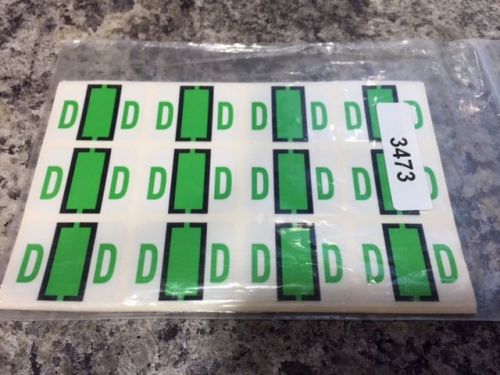 color coded label letter D