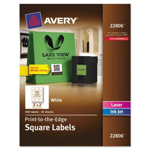 Print-to-the-edge easy peel labels with trueblock, 2 x 2, white, 300/pack for sale