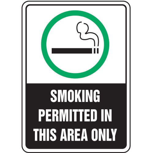 Smoking area sign, 10 x 7in, eng, surf msmk538vs for sale