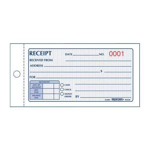Rediform Money Receipt 2/part Collection Forms - 50 Sheet[s] - 2 Part - (8l820)