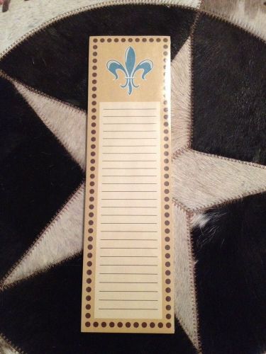 WELLSPRING Southwest Blue Fleur De Lis MAGNETIC LINED NOTEPAD