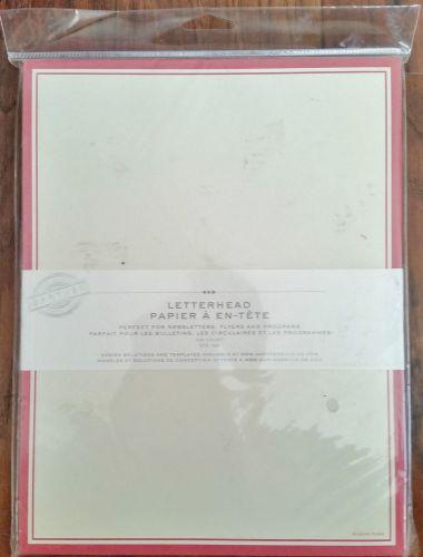 Gartner Studios Red Border Letterhead paper Unopened Great for Business/Holiday