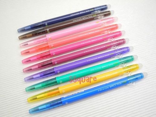 NEW COLOR! Pilot FriXion Ball Slim 0.38mm Erasable Rollerball Gel Pen, 10 Colors