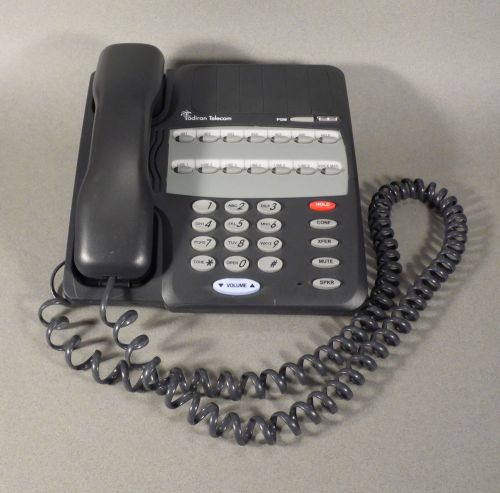 Tadiran Desk/Wall Phone, 14 STD/BL Black w/Stand for Emerald Ice System