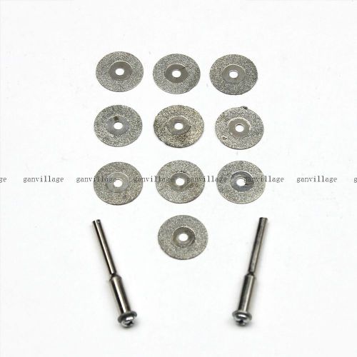 10 LOT 16MM Diamond Coated Rotary Cutting Cut Off Wheel Disc Blades W/ 2 Mandrel