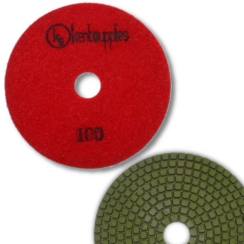 KENT Premium Quality 5&#034; WET Diamond Polishing Pad, 3mm Thick, Grit 100, Granite