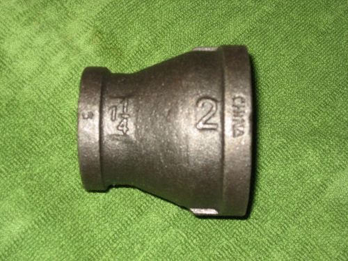 NIB LOT OF 5 - 2 X 1 1/4  INCH BLACK MALLABLE COUPLING