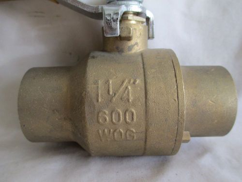 One Jomar JF-100S 1 1/4&#034; CxC Brass Ball Valve Full Port - NEW