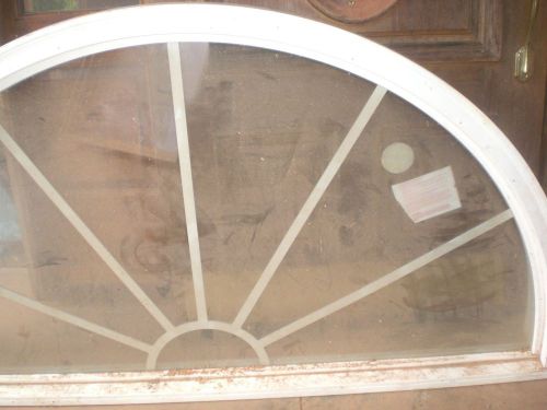 NEW SUN BURST SUNBURST 1/2 MOON WINDOW GLASS WOOD FRAME