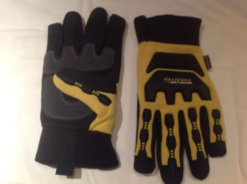 Winter fleece lined water resistant anti-impact mechanics glove for sale