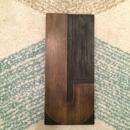 Letter &#034;J&#034; -  18&#034;  LARGE letterpress wood printing block vintage type print