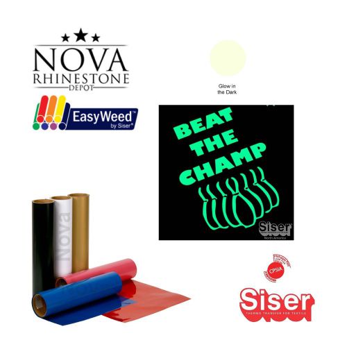 New Siser EASYWEED GLOW IN THE DARK Heat Transfer Vinyl 20&#034;X 12&#034;(1 FOOT)