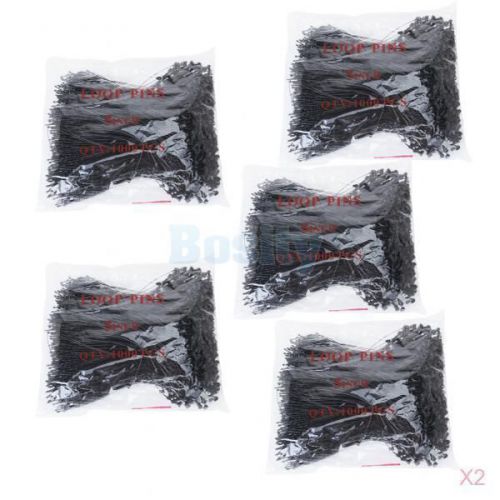 2x 5000pcs 5&#034; snap lock pin security loop plastic tag fastener ties clothing bag for sale